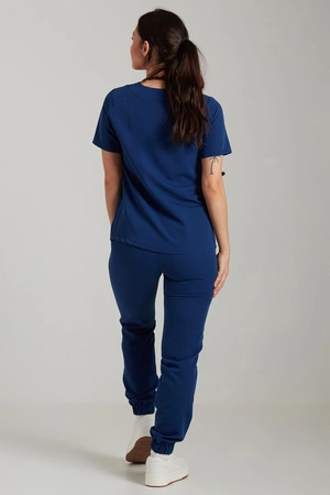 Spodnie medyczne joggery damskie - Merit - Dark denim