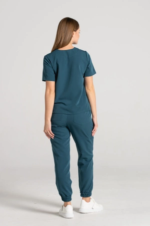 Spodnie medyczne joggery damskie - Merit - Ocean blue