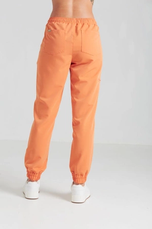 Spodnie medyczne joggery damskie - Merit - Tangerine