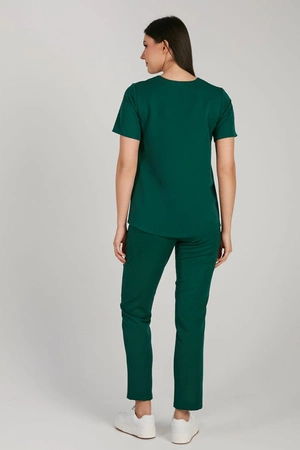 Spodnie medyczne proste damskie - Merit - Pine green