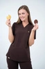 Bluza medyczna damska Virginia - Chocolate chip - KangooSoft Premium