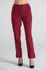 Eleganckie spodnie medyczne damskie z rozcięciem - Esther - Maroon - Kangoomed by Emily