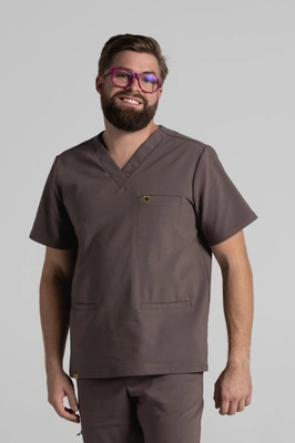 Bluza medyczna męska - Sokrates - Walnut brown - KangooNature