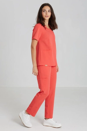 Spodnie medyczne proste damskie - Merit - Coral