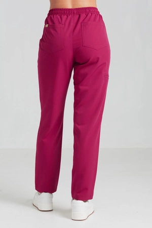 Spodnie medyczne proste damskie - Merit - Viva magenta
