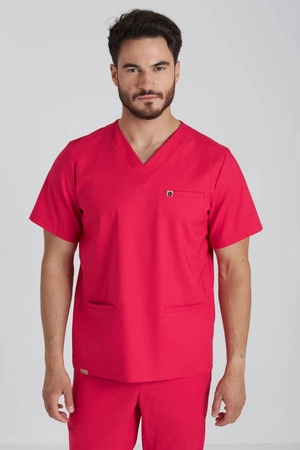 Bluza medyczna męska - Sokrates - Bold red - KangooNature