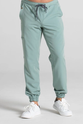 Spodnie medyczne joggery męskie - Sokrates - Wild sage - KangooSoft Premium