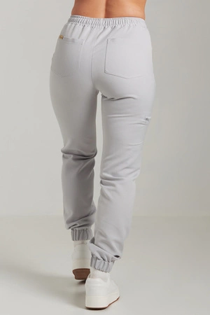 Spodnie medyczne joggery damskie - Merit - Silver grey
