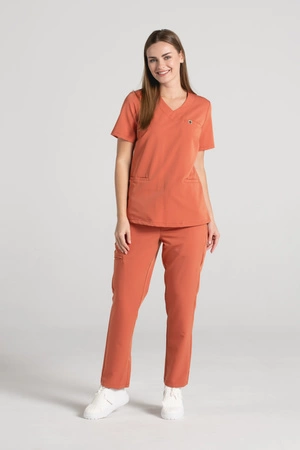Bluza medyczna damska Merit - Pumpkin spice - KangooSoft Premium