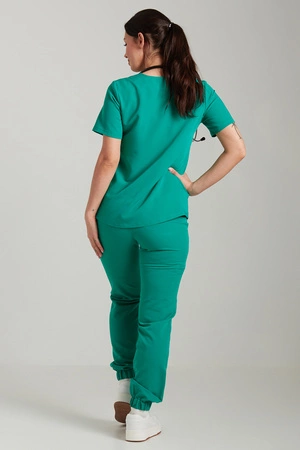 Spodnie medyczne joggery damskie - Merit - Medical green