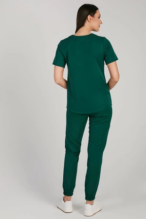 Spodnie medyczne joggery damskie - Merit - Pine green
