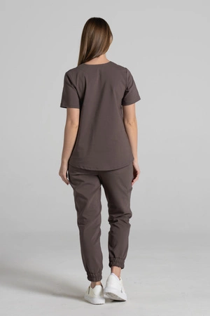 Spodnie medyczne joggery damskie - Merit - Walnut brown - KangooNature