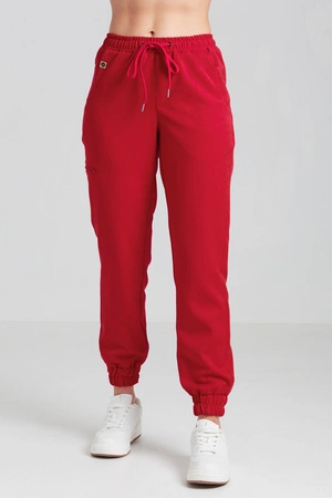 Spodnie medyczne joggery damskie - Merit - Poppy red