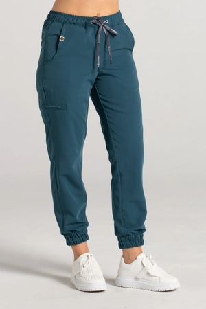 Spodnie medyczne joggery damskie - Merit - Ocean blue