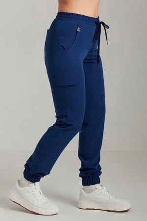Spodnie medyczne joggery damskie - Merit - Dark denim