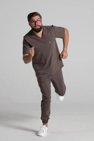 Bluza medyczna męska - Sokrates - Walnut brown - KangooNature