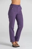Eleganckie spodnie medyczne damskie z rozcięciem - Esther - Amethyst - Kangoomed by Emily