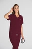 Krótka bluza medyczna damska Florence - Cranberry - KangooSoft Premium