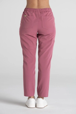 Spodnie medyczne proste damskie - Merit - Dusty pink - KangooSoft Premium