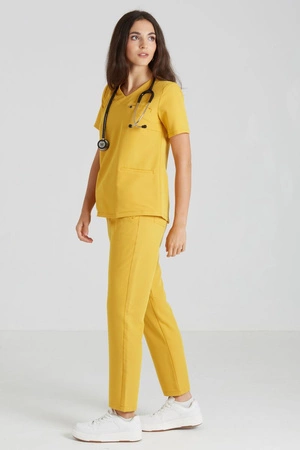 Spodnie medyczne proste damskie - Merit - Golden hour