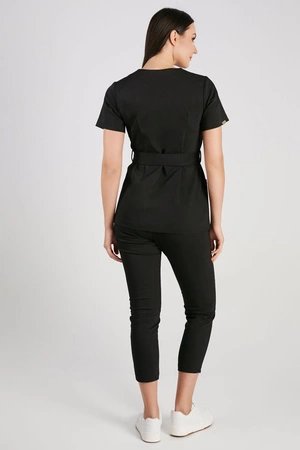 Spodnie medyczne przylegające damskie - KangooNature - Jet black