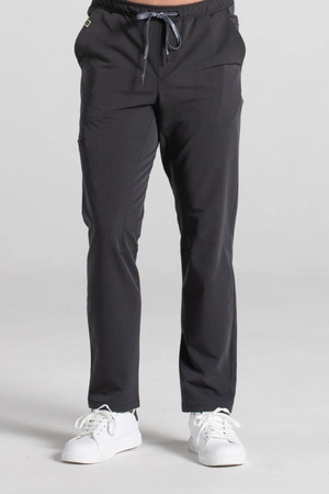 Spodnie medyczne proste męskie - Sokrates - Grey melange - KangooSoft Premium