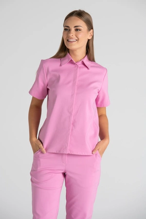 Elegancka koszula medyczna damska Rebecca - Flamingo pink - Kangoomed by Emily