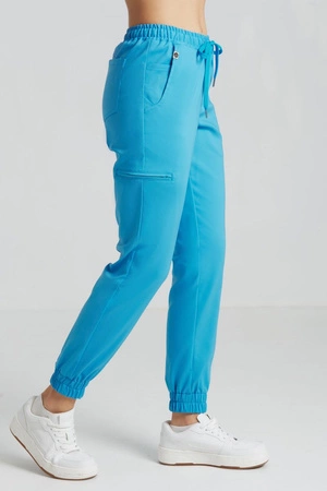 Spodnie medyczne joggery damskie - Merit - Azure blue - KangooNature