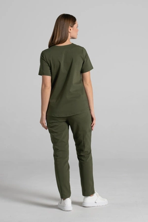 Spodnie medyczne proste damskie - Merit - Military green - KangooNature
