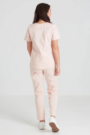 Spodnie medyczne proste damskie - Merit - Salmon - KangooNature