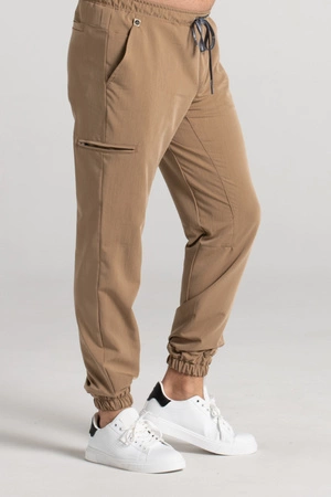 Spodnie medyczne joggery męskie - Sokrates - Caramel - KangooSoft Premium