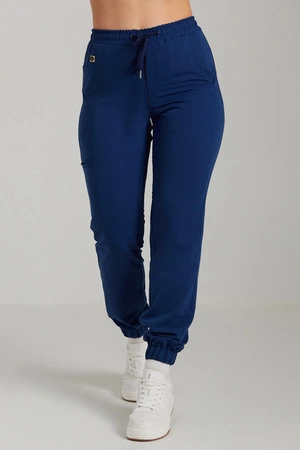 Spodnie medyczne joggery damskie - Merit - Dark denim