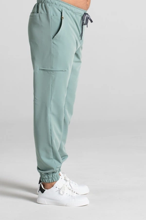 Spodnie medyczne joggery męskie - Sokrates - Wild sage - KangooSoft Premium