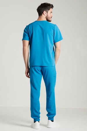 Spodnie medyczne joggery męskie - Sokrates - Sapphire blue