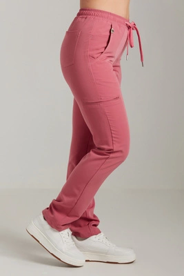 Spodnie medyczne proste damskie - Merit - Raspberry pink