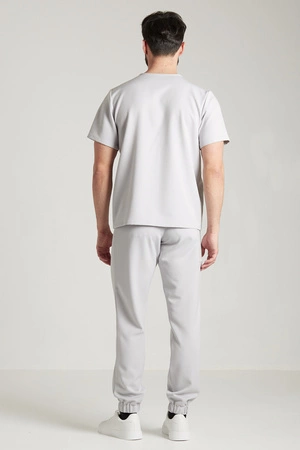 Spodnie medyczne joggery męskie - Sokrates - Silver grey
