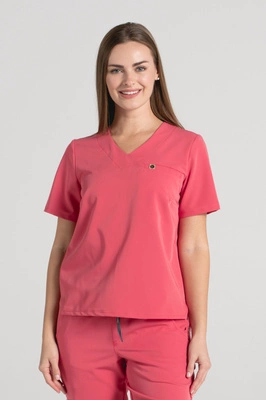 Krótka bluza medyczna damska Florence - Lollipop - KangooSoft Premium