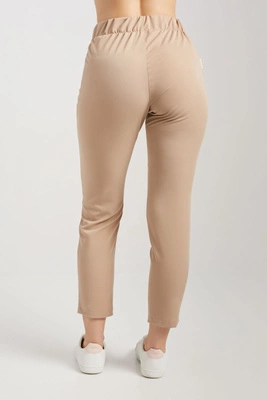 Spodnie medyczne przylegające damskie - Cappuccino