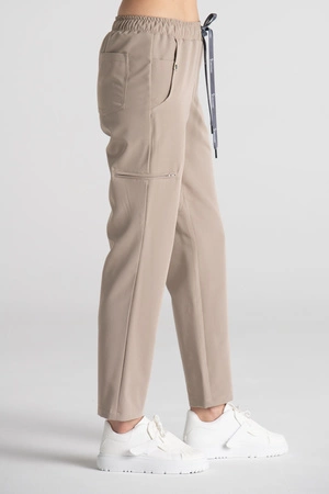 Spodnie medyczne proste damskie - Merit - Perfect beige - KangooSoft Premium