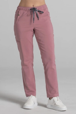 Spodnie medyczne proste damskie - Merit - Shy pink - KangooNature