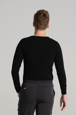 Longsleeve medyczny męski - Classic black - Bamboo collection