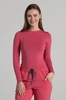Longsleeve medyczny damski - Crazy pink - Bamboo collection