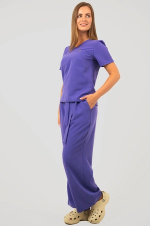 Krótka bluza medyczna damska Florence - Atomic berry - KangooSoft