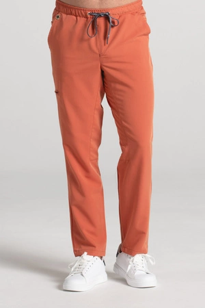 Spodnie medyczne proste męskie - Sokrates - Pumpkin spice - KangooSoft Premium