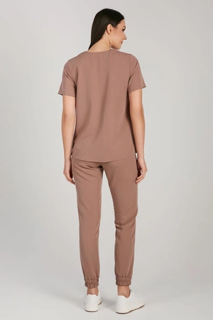 Spodnie medyczne joggery damskie - Merit - Mocha