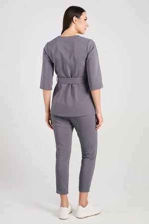 Tunika medyczna damska - rękaw 3/4 - KangooNature - Shadow grey