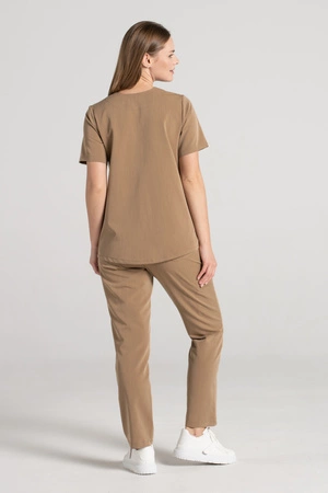 Bluza medyczna damska Merit - Caramel - KangooSoft Premium