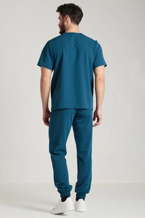Spodnie medyczne joggery męskie - Sokrates - Ocean blue