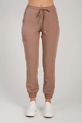 Spodnie medyczne joggery damskie - Merit - Mocha