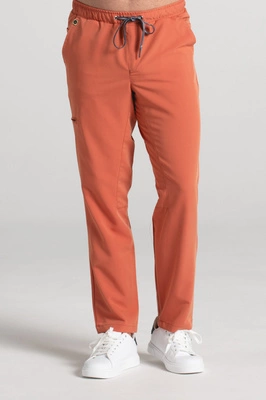 Spodnie medyczne proste męskie - Sokrates - Pumpkin spice - KangooSoft Premium